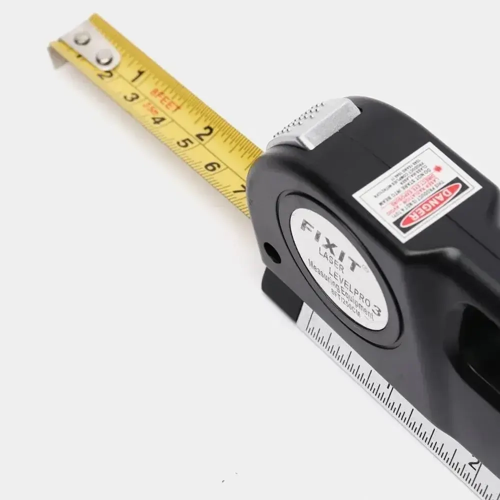 Лазерный уровень строительный Laser Level Pro 3 со встроенной рулеткой 3 метра