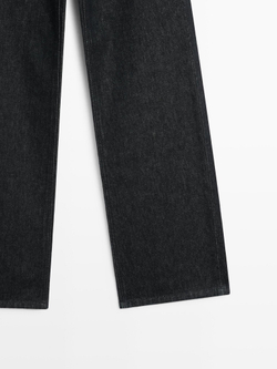 Massimo Dutti Джинсы с высокой талией и широкими штанинами, темно-синий