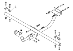 Фаркоп для Lada 4x4 Urban 2014-2020, Lada Niva Legend Urban 2020- Тип шара: A. Нагрузки: 800/75 кг, VAZ-63