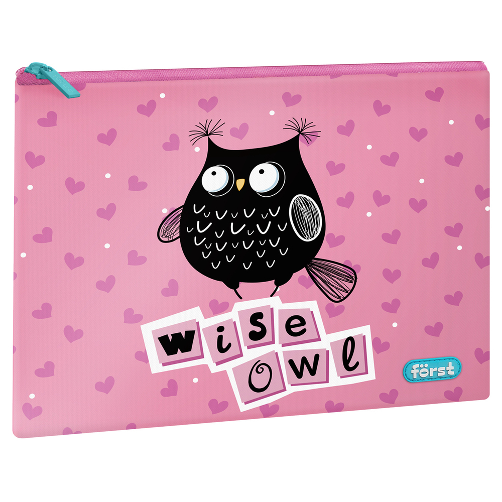 Папка текстильная А5 Först "Black owl", 255*205мм, 1 отделение, полиэстер