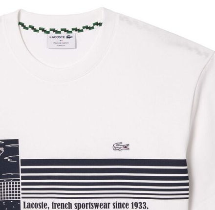 Мужская теннисная футболка Lacoste French Made Tennis Print Heavy T-Shirt - белый