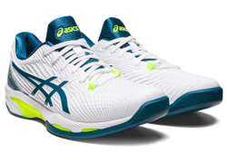 Мужские кроссовки теннисные Asics Solution Speed FF 2 Indoor - white/restful teal