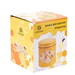 Банка для сыпучих продуктов "Honey" 10*10*12см. v=480мл. (подарочная упаковка)