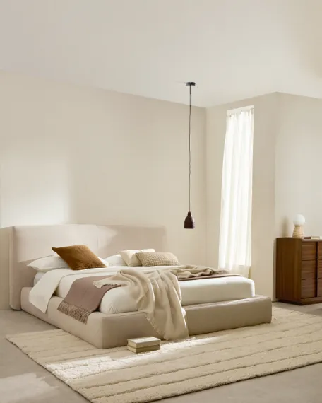 Кровать Blok бежевая со съемными чехлами под матрас 180х200 см