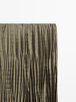 Massimo Dutti Плиссированная юбка миди, оливковый