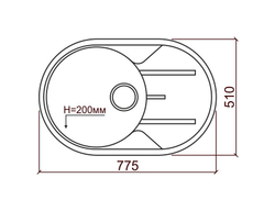 Кухонная мойка Tolero R-116 775x510мм Белый №923