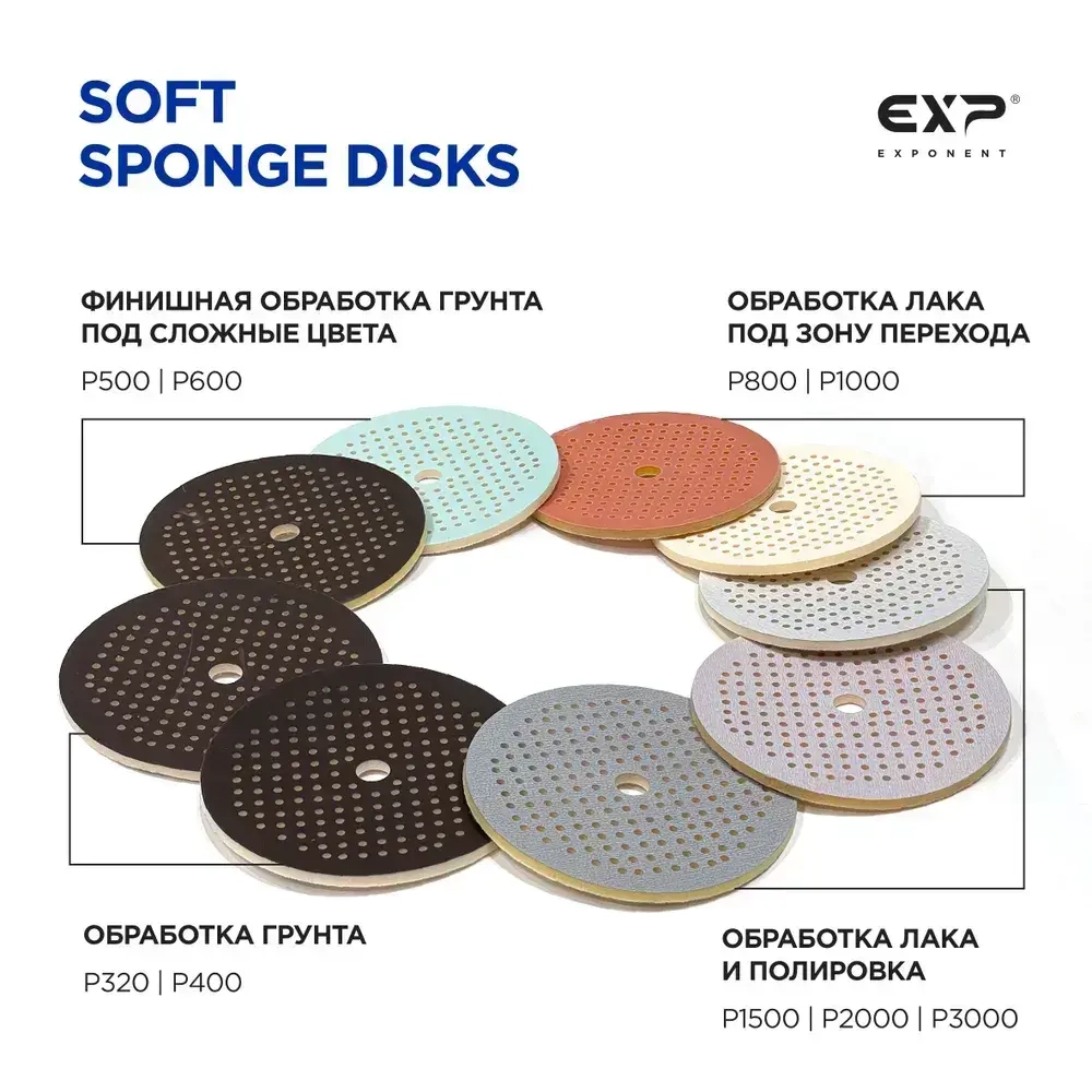 Круг абразивный, Soft OA Spong Wet&Dry, P2000, Flow Multi-Air, 181 отв. 5мм/150м, (1шт) Exp