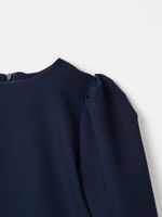 Платье с рюшей "Темно-синее" 7+