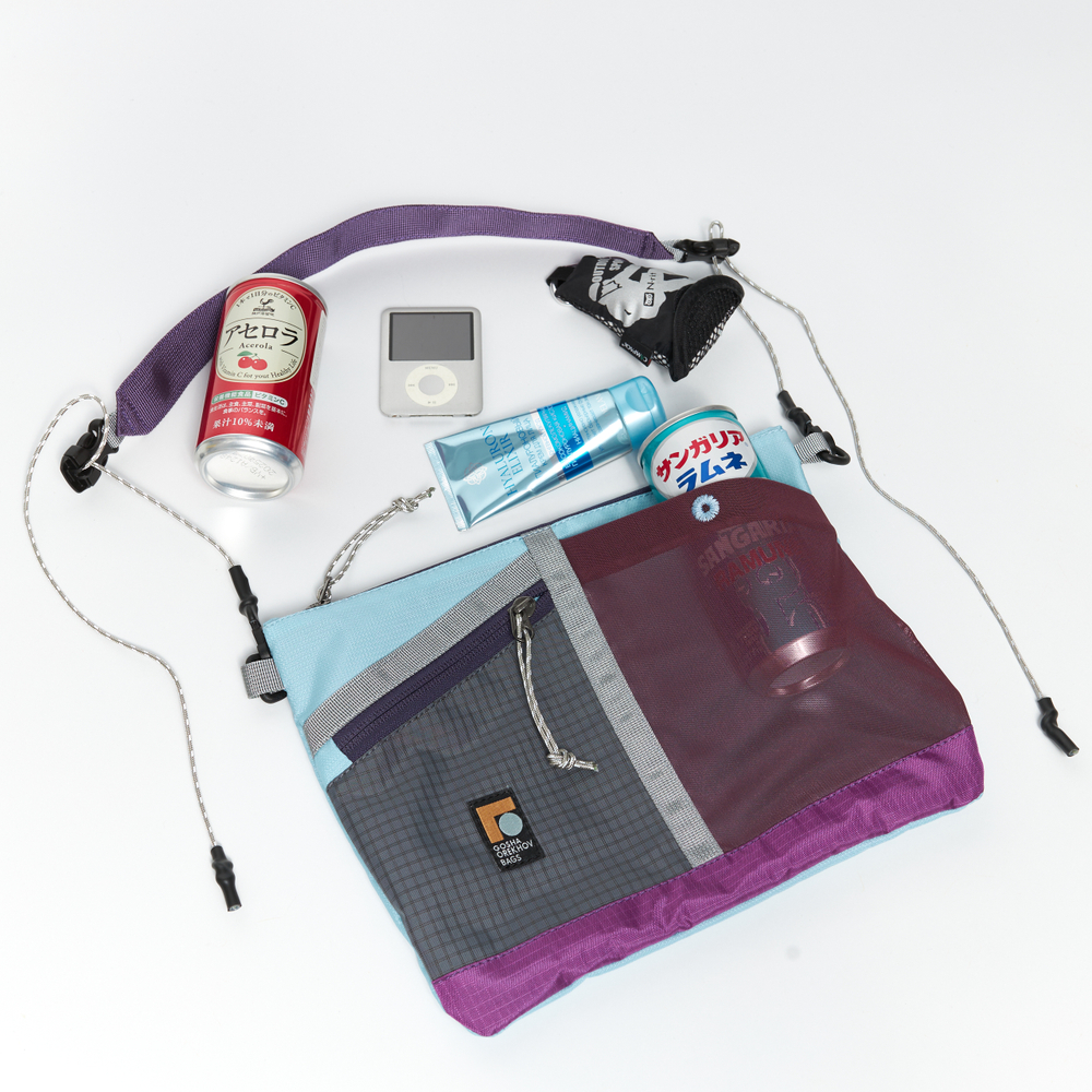 Сумка Sacoche серый/светло-голубой/вишневый