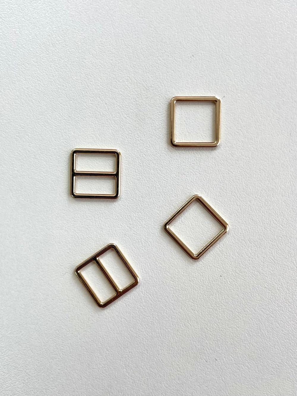 Регулятор, кольцо для бюстгальтера квадратные светлое золото 1 см