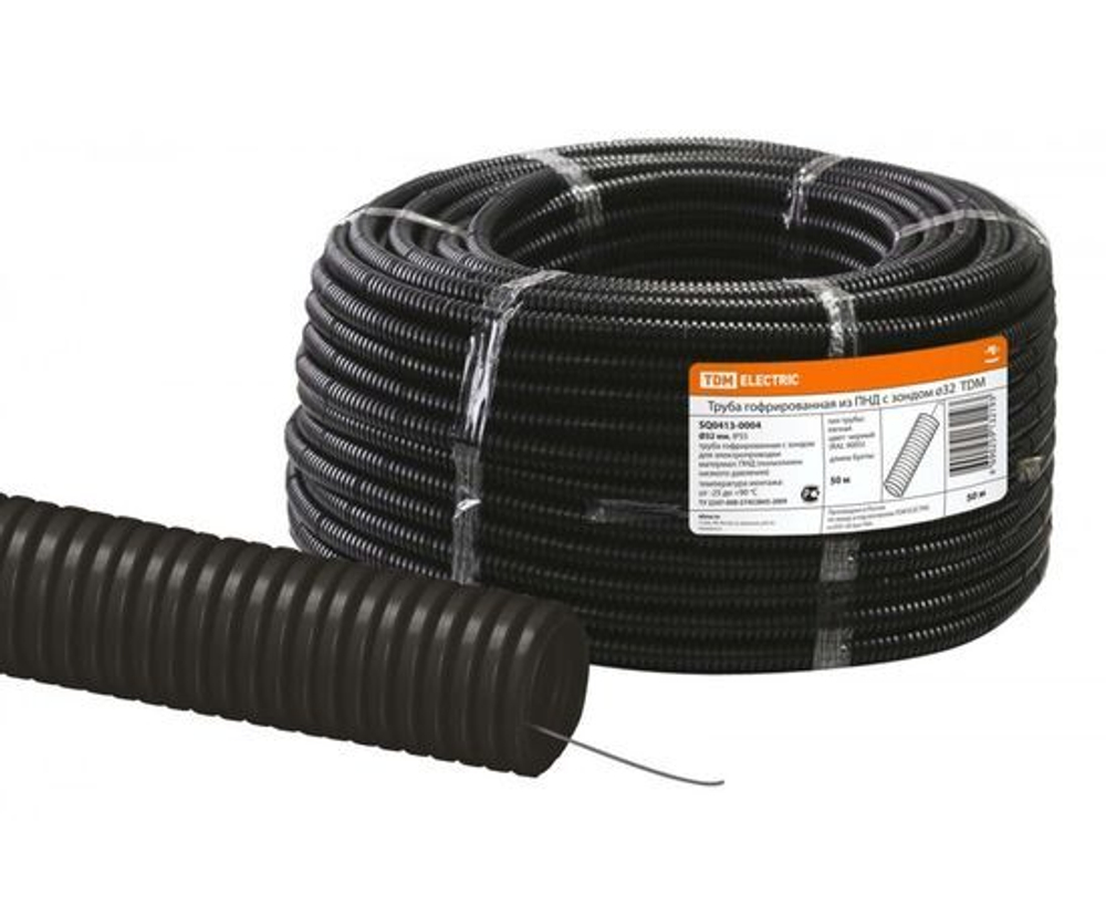 Гофрированная легкая труба с зондом ПНД d32 50м TDM SQ0413-0004