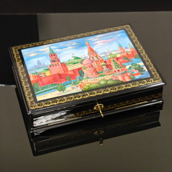 Шкатулка с ручной росписью для документов формат А4 "Москва"