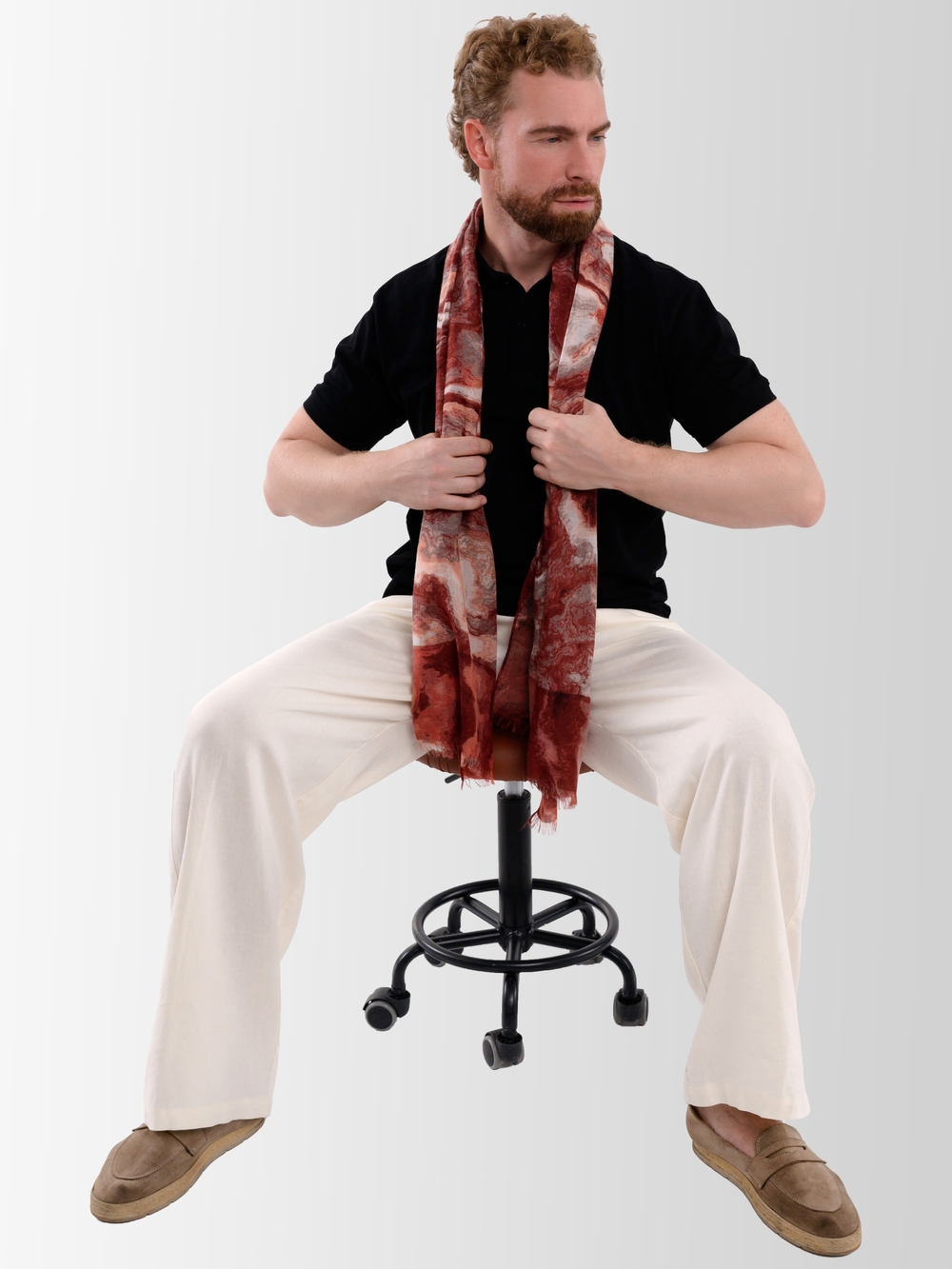 Шарф/ Палантин «Красный Оникс»