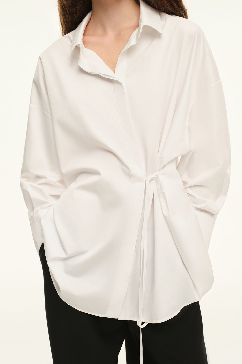 Рубашка с завязками (Tie me softly), белая