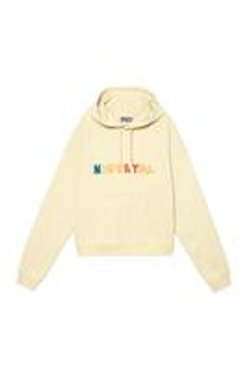 ZARA X BENITO ANTONIO ТОЛСТОВКА С КАПЮШОНОМ И НАШИВКОЙ, ВАНИЛЬНЫЙ