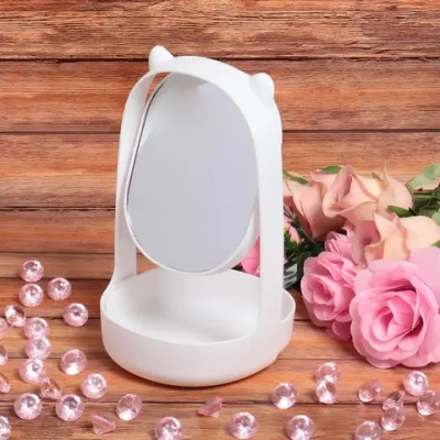 Зеркало настольное с отделением для мелочей «KiKi Touch», белый, 14,5*11см