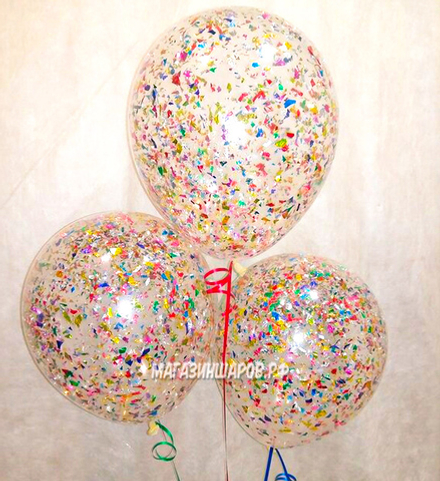 Шар с конфетти "Крошка Разноцветная"