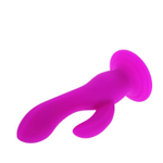 Вибромассажер с клиторальным стимулятором на присоске - 17,5 см. (Цвет: лиловый)