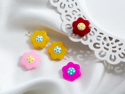 Бусина "Цветок" 17,5мм, в ассортименте (1шт)