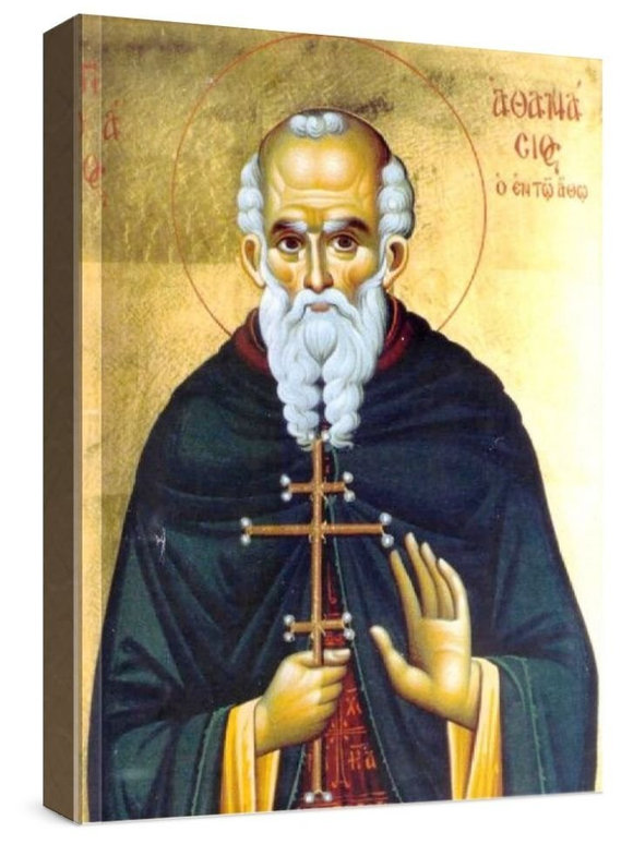 Афанасий Афонский (рукописная икона)