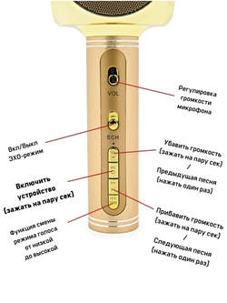 Микрофон караоке беспроводной с колонкой