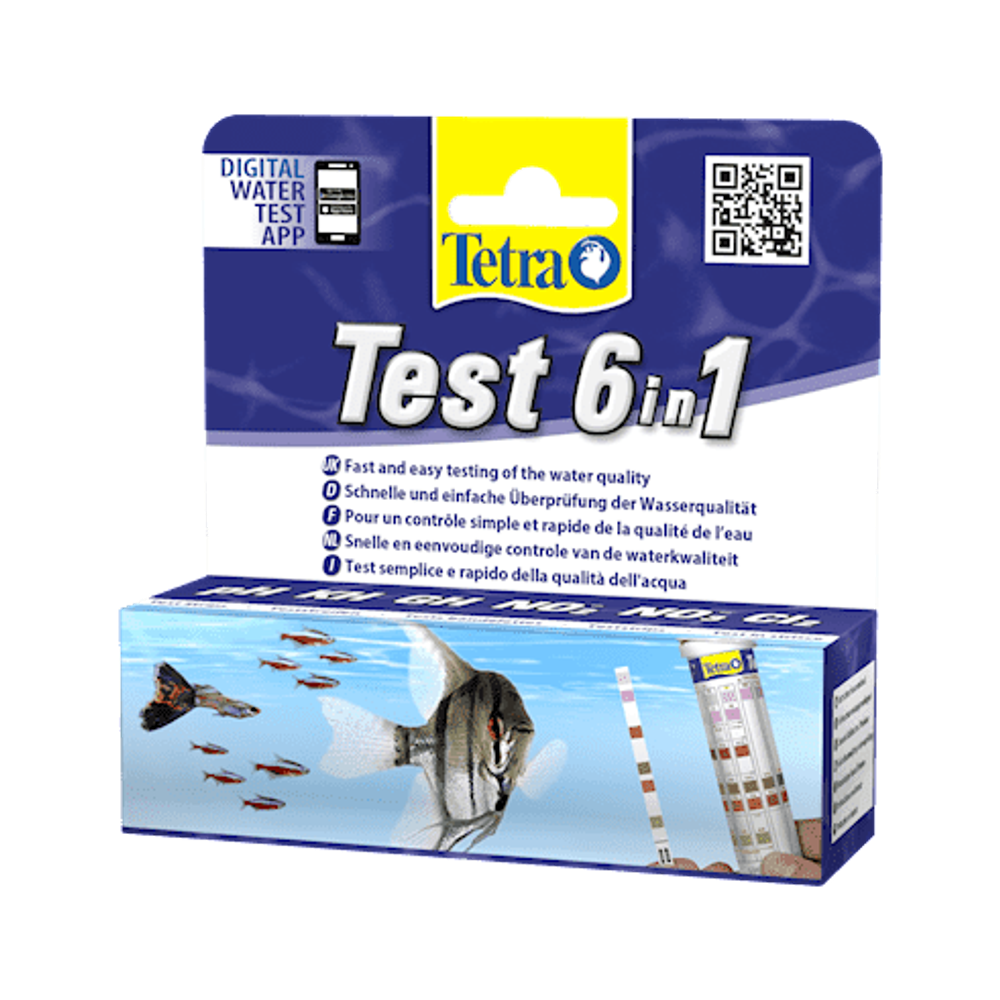 TetraТест 6 в 1 GH/kH/NO2/NO3/pH/Cl полоски для пресной воды 25шт