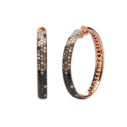 Серьги конго с бриллиантом  из красного золота JA-S-611207