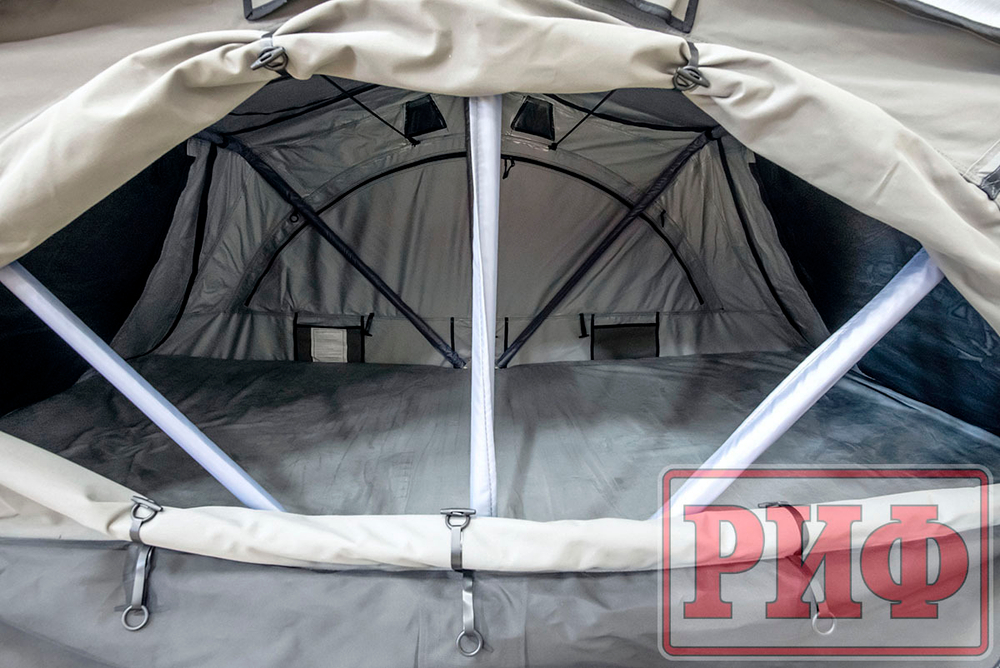 Палатка на крышу автомобиля РИФ Soft RT02-120, тент серый, 400 гр., 120х240х115 см