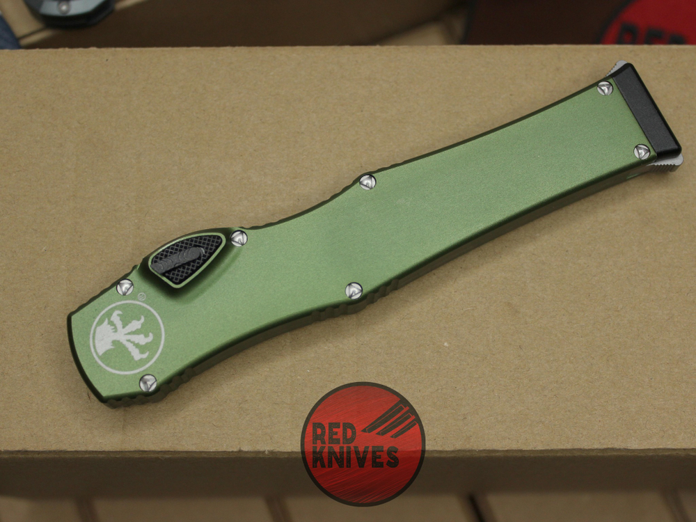 Нож Microtech Halo 6 W/E - зеленая рукоять , клинок сатин