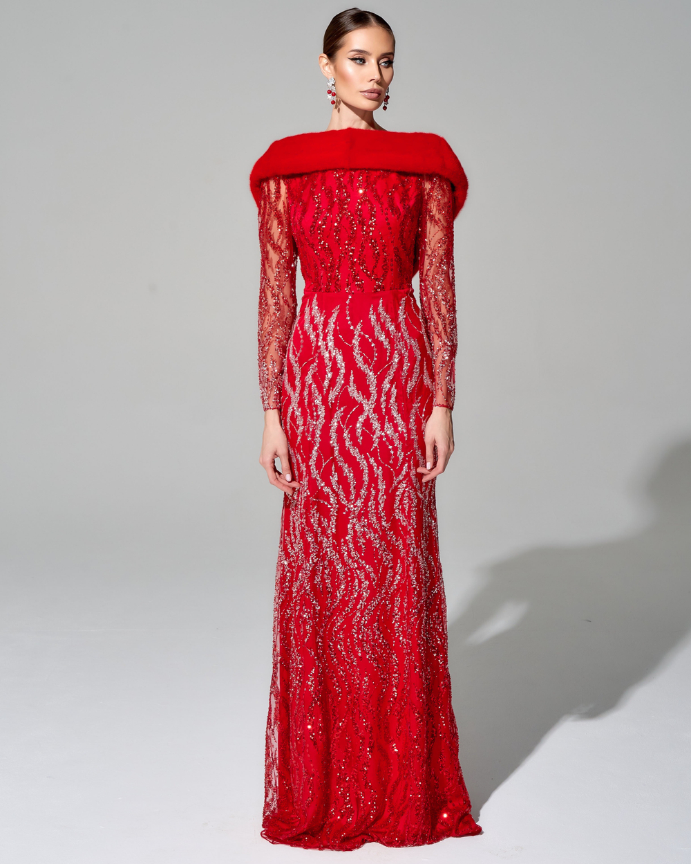 Платье "Зинаида" с меховой отделкой