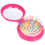 Расческа массажная детская складная «КАРАМЕЛЬ», единорог, цвет фуксия, d-6см (пакет с подвесом)