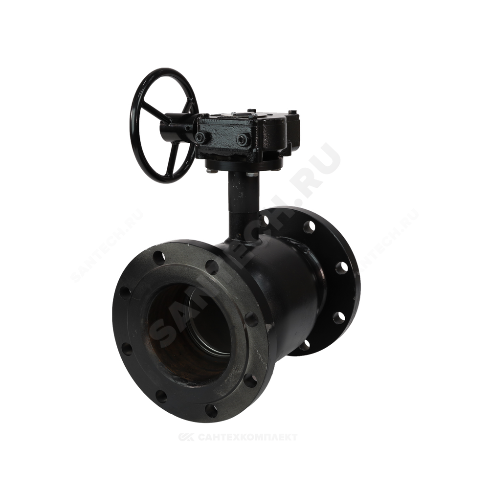 Кран шаровой сталь 09Г2С Ballomax КШТ 61.103 Ду 125 Ру16 фл L=325мм с редуктором BROEN КШТ 61.103.125.Р.16