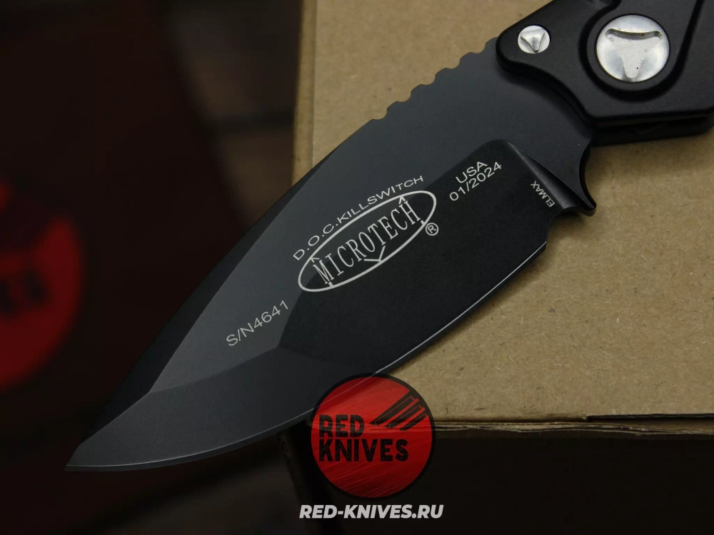Нож Microtech DOC - черная рукоять, черный клинок RK-455