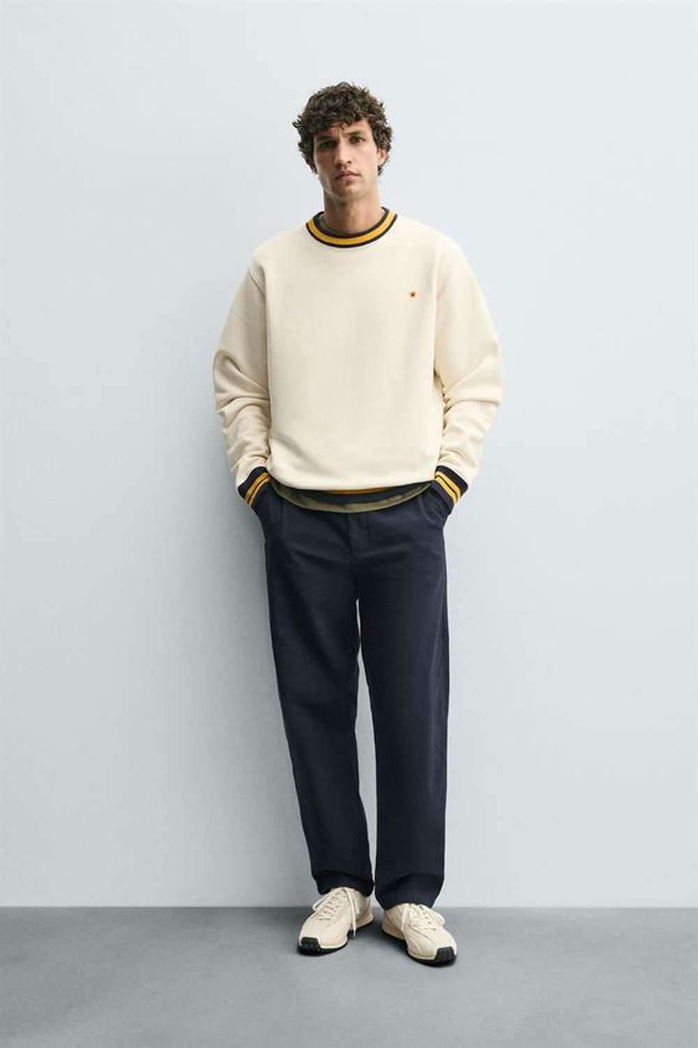 ZARA БРЮКИ ЧИНОС STRAIGHT FIT, МОРСКОЙ СИНИЙ