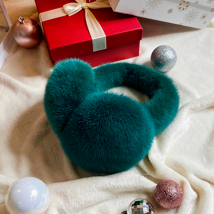 Наушники из норки | Зеленый