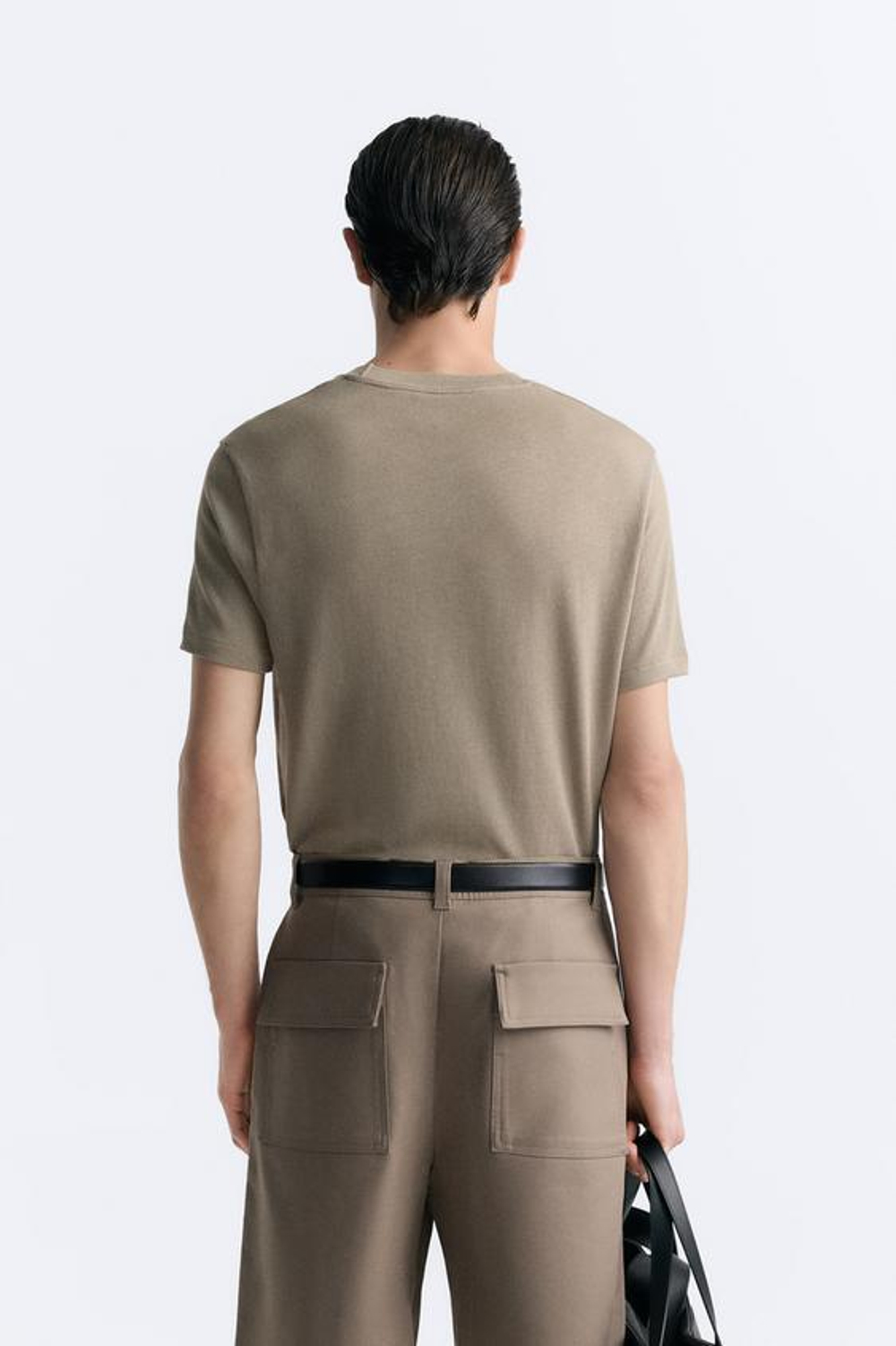 ZARA ХЛОПКОВАЯ ФУТБОЛКА, СВЕТЛЫЙ РЫЖЕВАТО-КОРИЧНЕВЫЙ