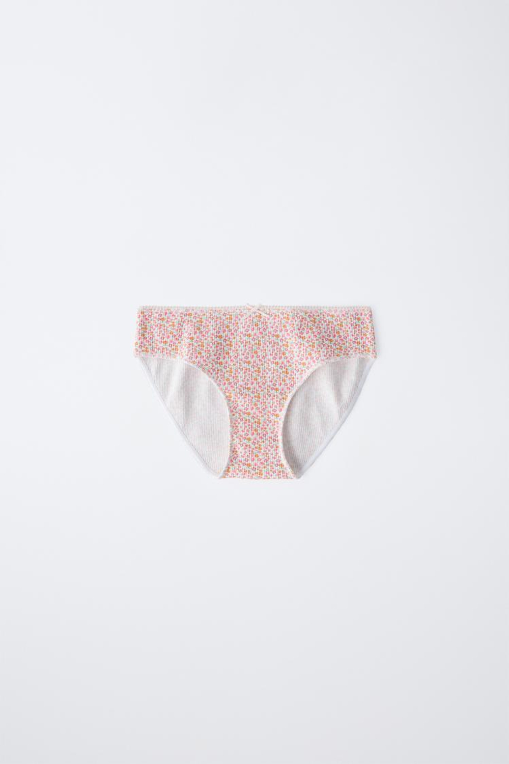 ZARA НАБОР ИЗ ШЕСТИ ТРУСОВ В СТИЛЕ ПЭЧВОРК С ДЕТАЛЯМИ В РУБЧИК, РАЗНОЦВЕТНЫЙ