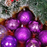 Новогодние шары «Волшебство ночи» 8 см (набор 12 шт), Фиолетовый