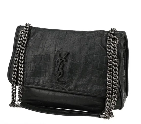 Кожаная сумка через плечо Saint Laurent Niki embossed с крокодиловым тиснением