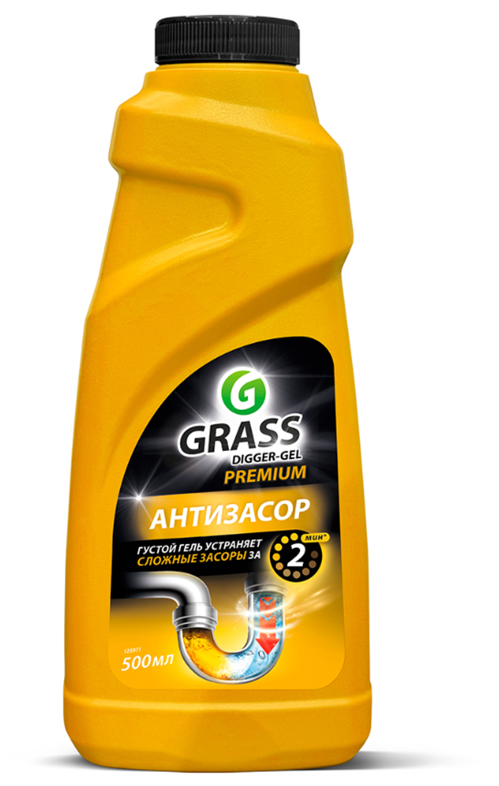 Средство для чистки труб от засоров Grass Digger-Gel Premium, 500 мл