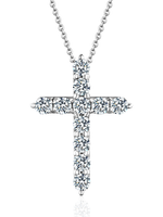 Колье "крест" с природными бриллиантами 3.95 мм., общей массой 2.5 ct