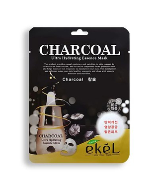 Тканевая маска с экстрактом древесного угля EKEL Charcoal Ultra Hydrating Essence Mask