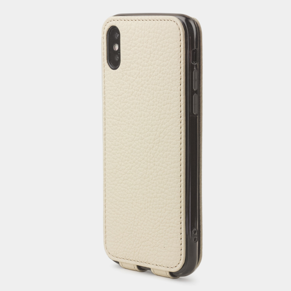 Чехол для iPhone X/XS из натуральной кожи теленка, молочного цвета