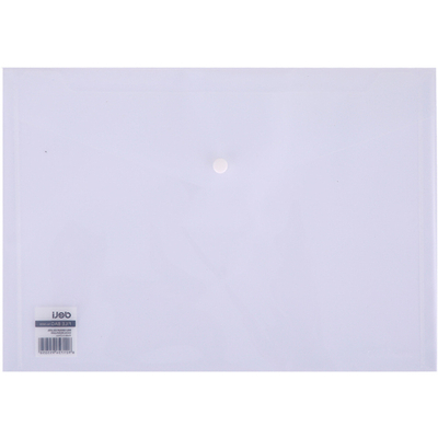 Папка-конверт на кнопке DELI "Aurora", А4, 0,16 мм, прозрачная