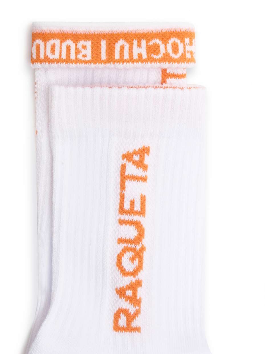 Носки Tenista, белые c оранжевым