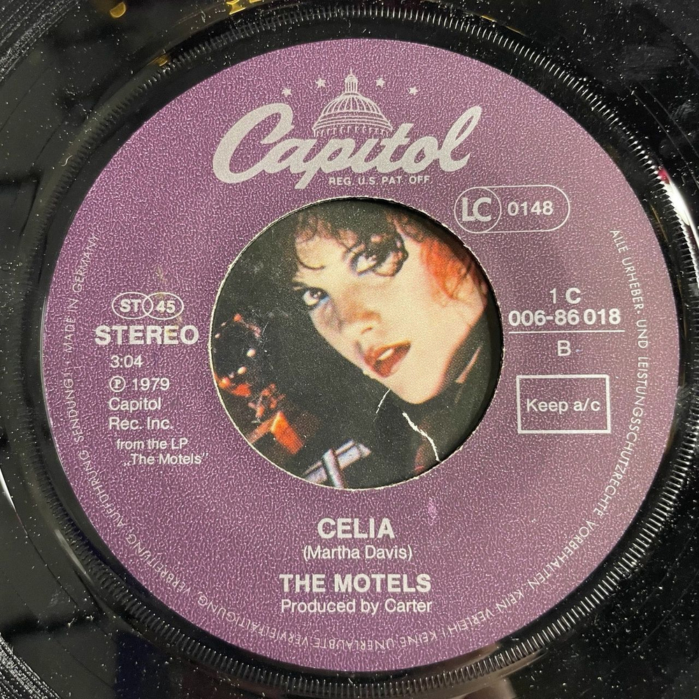 Винтажная виниловая пластинка LP The Motels Closets and Bullets (Germany 1979) 7 дюймов, 45 RPM, Single