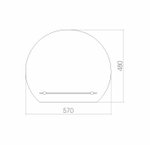 Зеркало MIXLINE "Елена" 570*480 (ШВ) с полкой