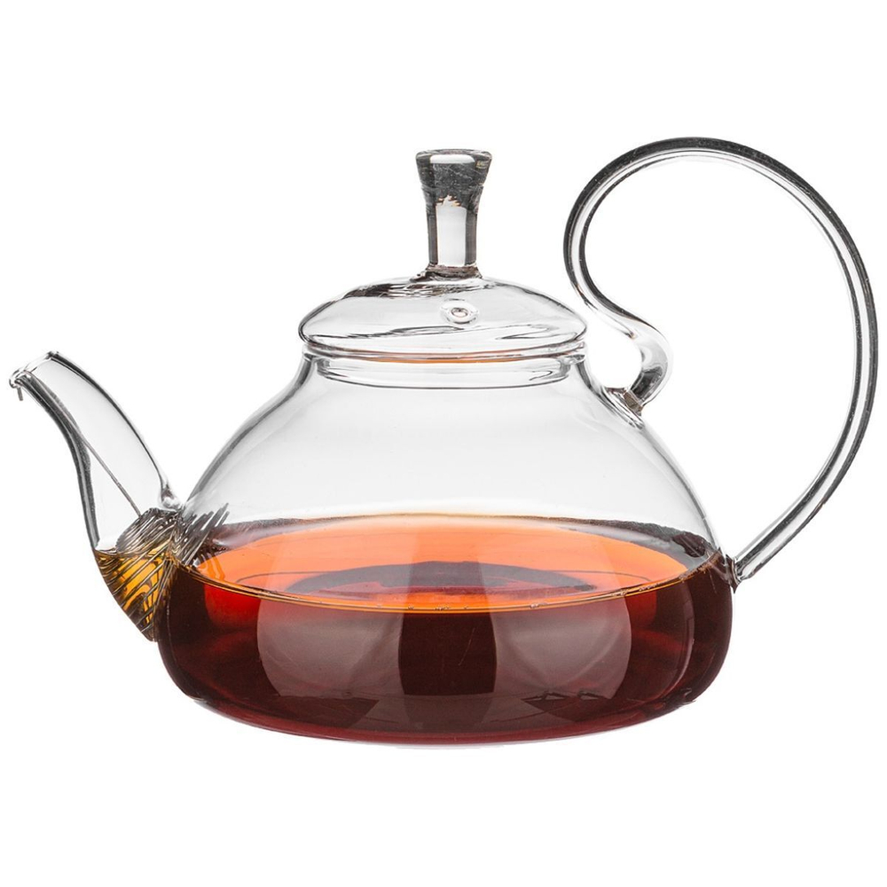 Чайник заварочный стекло, 0.8 л, с ситечком, Agness, 250-136