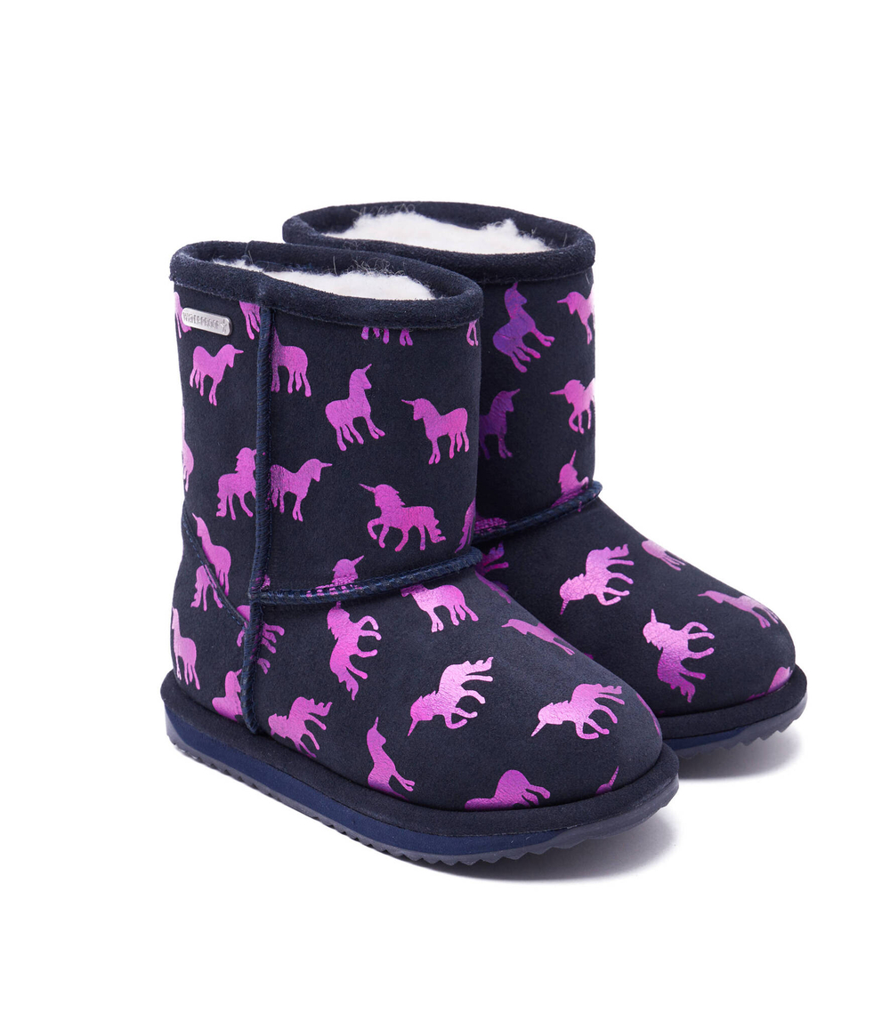 Кожаное угги Rainbow Unicorn Brumby EMU Australia - черный(K12373)