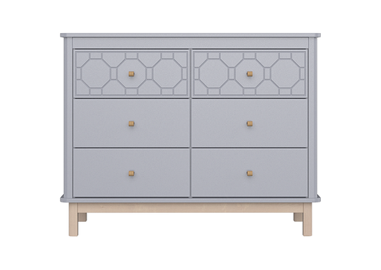 Комод Classic 6 ящиков с фрезеровкой "Мозаика" (серый)